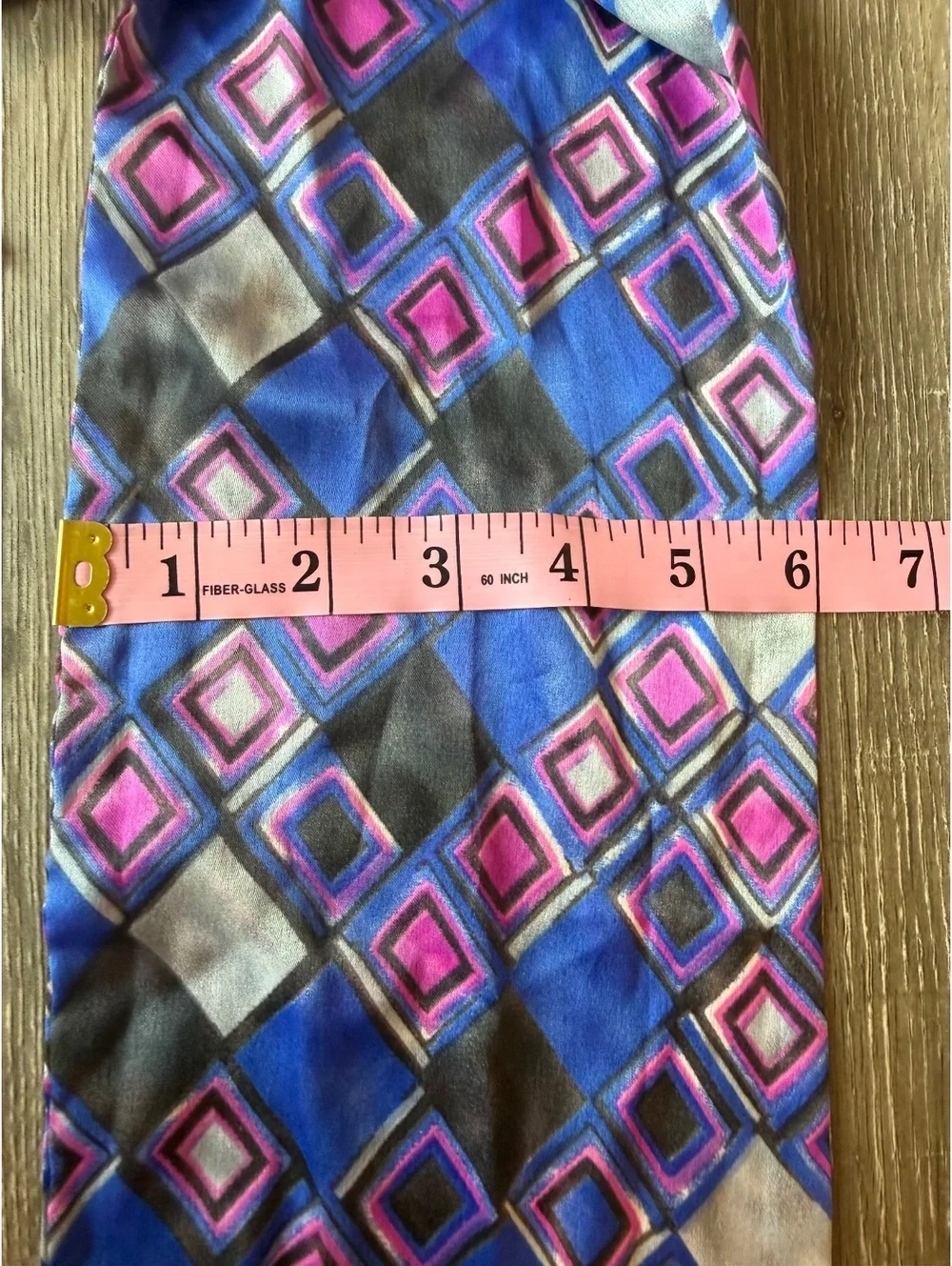 NWT Lane Bryant Skinny Scarf Blue Pink Geometric Satin